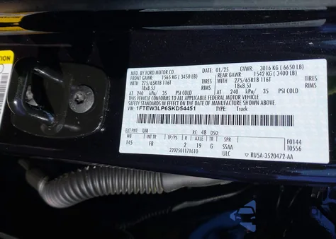 2025 Ford F-150 Xlt from USA, damaged, VIN 1FTEW3LP6SKD54451